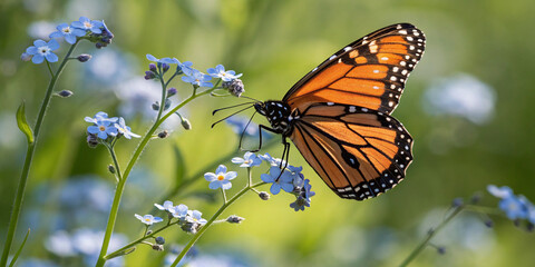 **"Viceroy Butterfly on Blue Blossoms &ndash; A Nature&rsquo;s Masterpiece"**