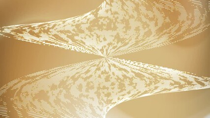 Dynamic golden waveforms with intricate digital patterns, ideal for abstract technology or futuristic concepts. - Powered by Adobe