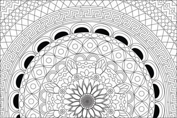Zen Art Mandala Coloring Pages For Adults Illustration