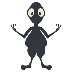 Illustration of Scary Halloween Monster. Flat Vector Character.