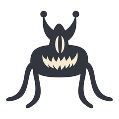 Illustration of Scary Halloween Monster. Flat Vector Character.
