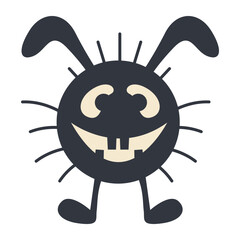 Illustration of Scary Halloween Monster. Flat Vector Character.