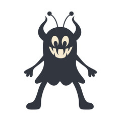 Illustration of Scary Halloween Monster. Flat Vector Character.