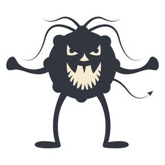 Illustration of Scary Halloween Monster. Flat Vector Character.