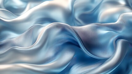 Fototapeta premium Soft gradients of silver and midnight blue blending in silky smooth curves, forming a luxurious abstract background 