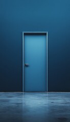 현대적인 블루 도어, 미니멀 인테리어 디자인 AI 생성