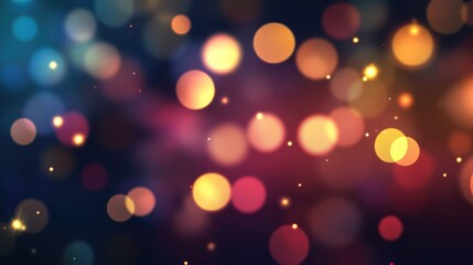 Colorful bokeh lights background. Blurred circle shapes. Multicolored blurry lights bokeh defocused abstract background for Christmas new year and celebration events.
