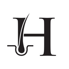 Letter H Hair Treatment Logo Design. Hair Care Logo Template Vector Template