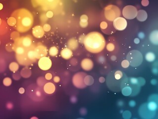 Obraz premium Colorful bokeh lights background. Blurred circle shapes. Multicolored blurry lights bokeh defocused abstract background for Christmas new year and celebration events.