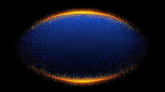 Glowing Blue Oval Light Sparkles.