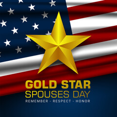Happy Gold Star Spouses Day Design Background Illustration