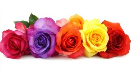 Vibrant Roses and Peonies on White Background