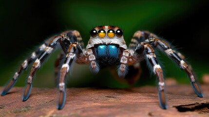 Fototapeta premium Close-up of a colorful jumping spider