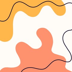 Aesthetic background of cute waves of orange and yellow 