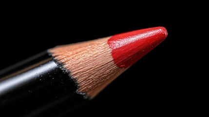 Close-up of a red lip pencil
