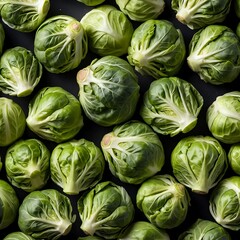 Fototapeta premium Fresh Brussels Sprouts Background