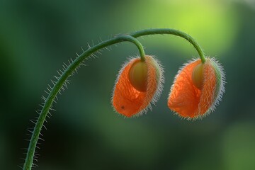 Stunning Orange Flower Bud Closeup Macro Photography
