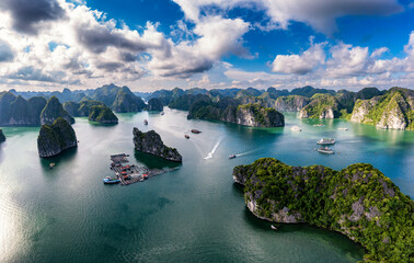 Beautiful landscape Lan Ha bay view from the Cat Ba Island.