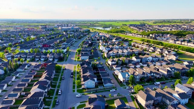 A cozy neighborhood in east Edmonton on a summer evening