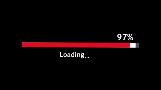 Abstract loading icon animation. Loading bar and percentage Futuristic progress loading bar 0-100 percent animation.