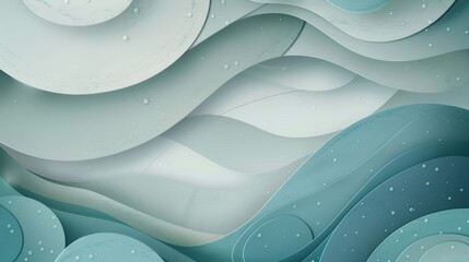 Blue and white abstract painting of waves