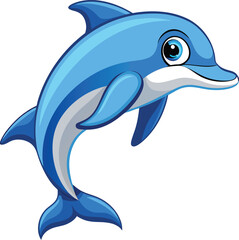 Obraz premium Smiling Dolphin Jumping Over Waves Available on EPS File 