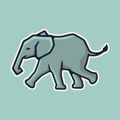 illustration animal elephant good for sticker