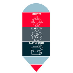 LLP - Limited Liability Partnership acronym. business concept background.  vector illustration concept with keywords and icons. lettering illustration with icons for web banner, flyer, landing page