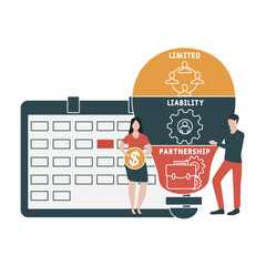 LLP - Limited Liability Partnership acronym. business concept background.  vector illustration concept with keywords and icons. lettering illustration with icons for web banner, flyer, landing page