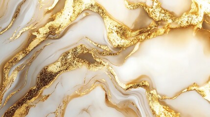 A luxurious golden marble texture with elegant shimmering reflections, perfect for high-end backgrounds