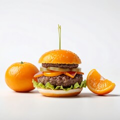 Orange-Themed Mini Burger with Tangerines