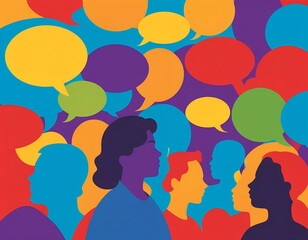 Colorful Silhouettes Communicating