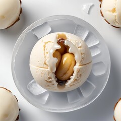Creamy White Chocolate Sphere with Caramel Filling