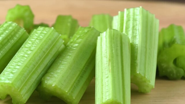 Fresh celery on wooden background