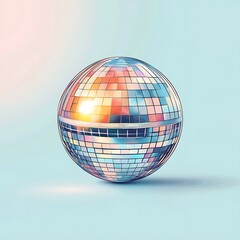 Pastel Disco Ball for Studio Shot.