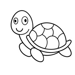 Cute Outline Turtle