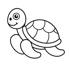 Cute Outline Turtle