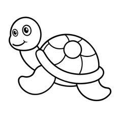 Cute Outline Turtle