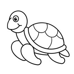 Cute Outline Turtle