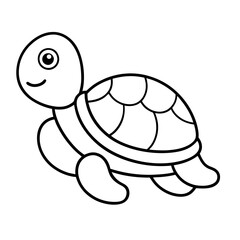 Cute Outline Turtle