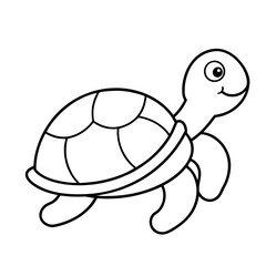 Cute Outline Turtle