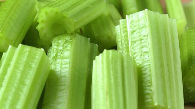 Fresh celery on wooden background