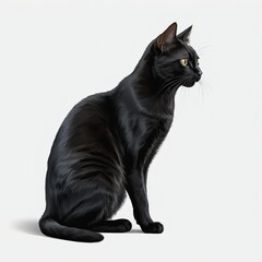 Elegant Black Cat Sitting