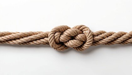 Nautical Rope Knot on White Background