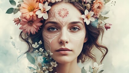 Floral Face Mask Woman