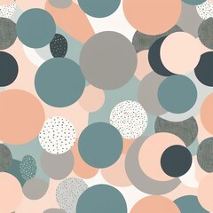 Abstract Geometric Circle Pattern in Pastel Tones