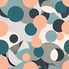 Abstract Geometric Seamless Pattern with Pastel Circles