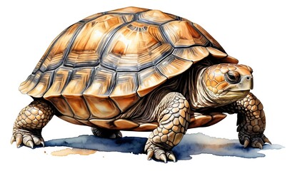 Fototapeta premium Giant Tortoise, Watercolor Painting
