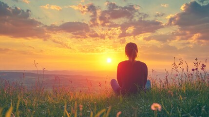 A person watching the sunrise alone, feeling grateful for a new day, --ar 16:9 --v 6.1 Job ID: db182413-a5a4-4215-afcb-71ea9bff431e