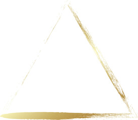 Gold triangle drawn with a brush. Elements for design